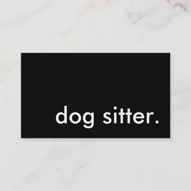 Tarjeta De Visita niñera de perro. (Anverso)