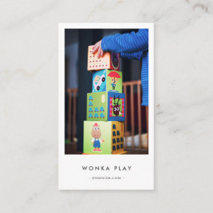 Tarjeta De Visita Niñera moderna de guardería infantil Monograma Nur