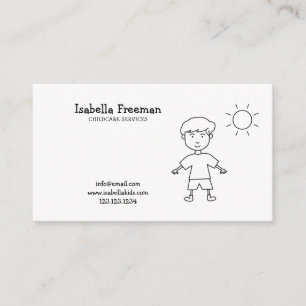 Tarjeta De Visita Niñera Negra y Blanca Niños Solteros Cuidados Infa