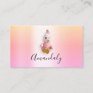 Tarjeta De Visita Niñera Niñera Cuidado de niños Dolor Rosa