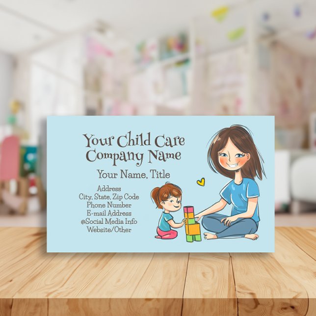 Tarjeta De Visita Niñera Niñera Niñera Niñera Niña (daycare child care business card)