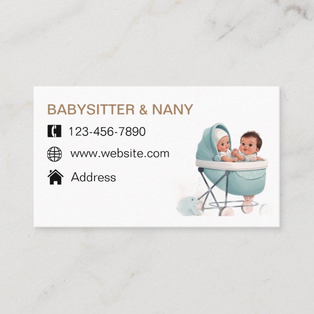Tarjeta De Visita niñera y Nany (Anverso)
