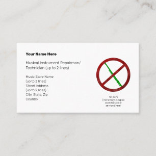 Tarjeta De Visita Ningún objeto con forma de instrumento Green Flt.