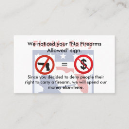 Tarjeta De Visita ¡Ningunos armas ningún dinero!