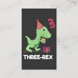 Tarjeta De Visita Niño de 3 años de edad dinosaurio tres niños de se