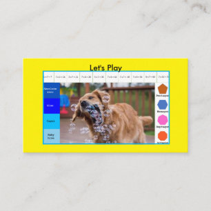 Tarjeta De Visita Niños Divertidos juegos educativos para perros