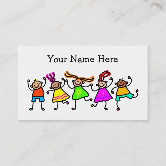 Tarjeta De Visita Niños felices (Anverso)