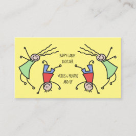 Tarjeta De Visita Niños felices jugando cuidado diurno