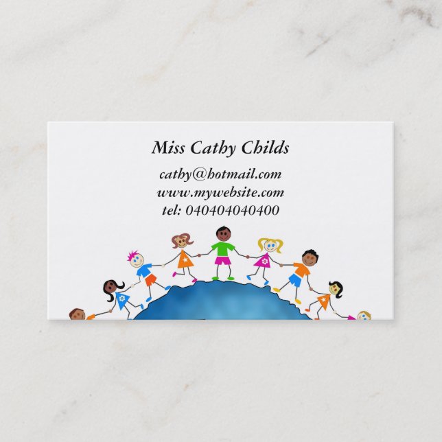 Tarjeta De Visita Niños globales, (Anverso)