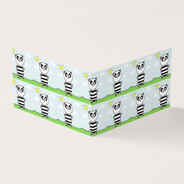 Tarjeta De Visita Niños Panda  (Exterior)