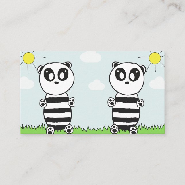 Tarjeta De Visita Niños Panda  (Anverso)