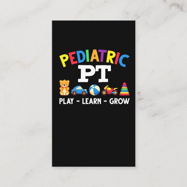 Tarjeta De Visita Niños pediatras pediátricos con terapia física (Anverso)