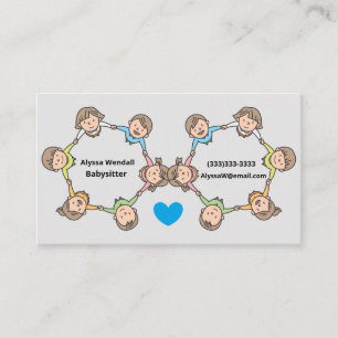 Tarjeta De Visita Niños Personalizados educados jugando en niñera