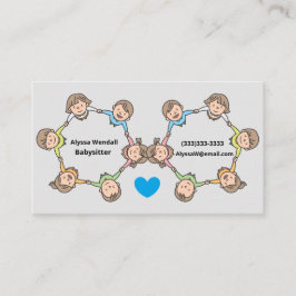 Tarjeta De Visita Niños Personalizados educados jugando en niñera ci