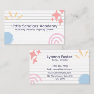Tarjeta De Visita Niños profesionales creativos y alegres limpios