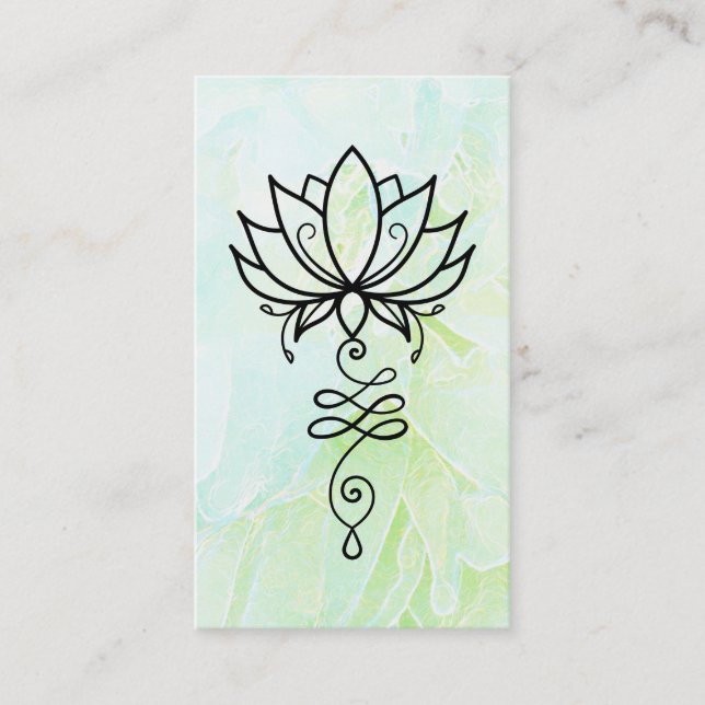 Tarjeta De Visita *~* Nirvana Lotus Ombre Yoga.  Geometría sagrada (Anverso)