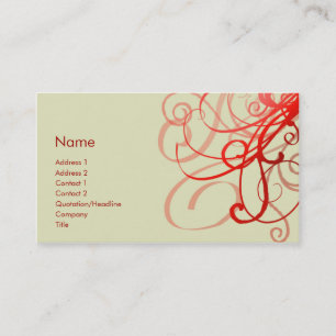 Tarjeta De Visita No. 0025 de los remolinos