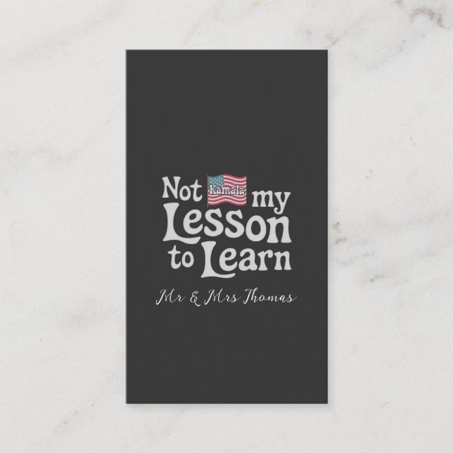 Tarjeta De Visita No es mi lección aprender a darle poder a la motiv (Anverso)