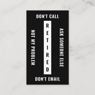 Tarjeta De Visita No es mi problema retirar la jubilación graciosa v