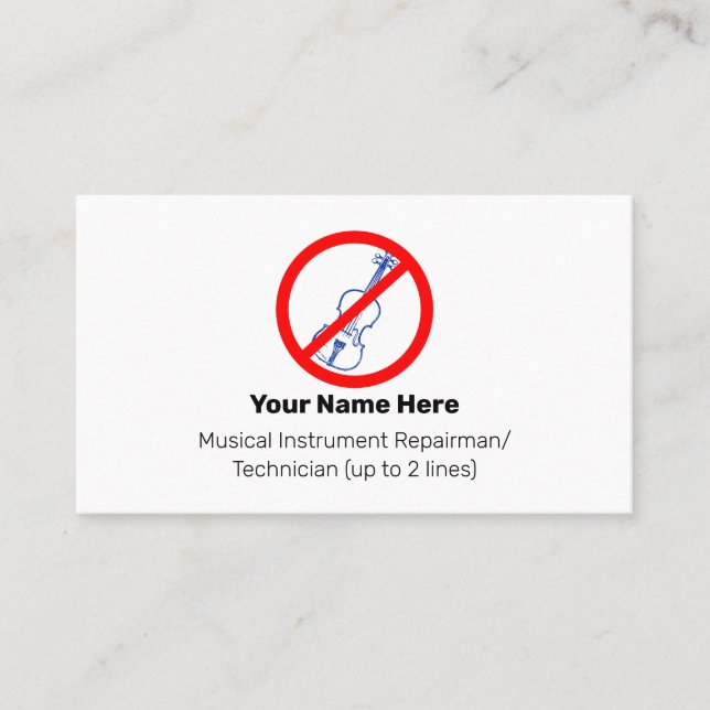 Tarjeta De Visita No hay blanco del instrumento de violaciones azule (Anverso)