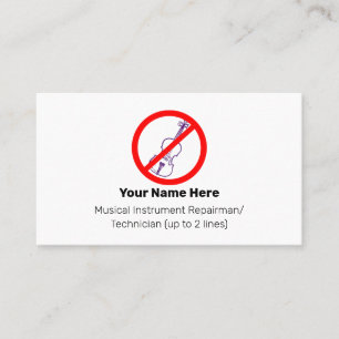 Tarjeta De Visita No hay ningún instrumento de violines púrpura - Bl