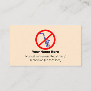 Tarjeta De Visita No hay un instrumento de Blue Saxes Tech Blanched 