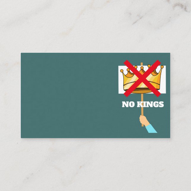 Tarjeta De Visita No Kings Business Card (Reverso)