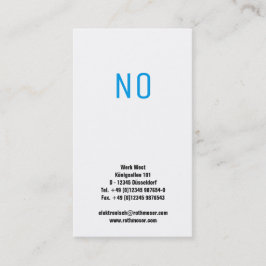 Tarjeta De Visita No! La tipografía juega