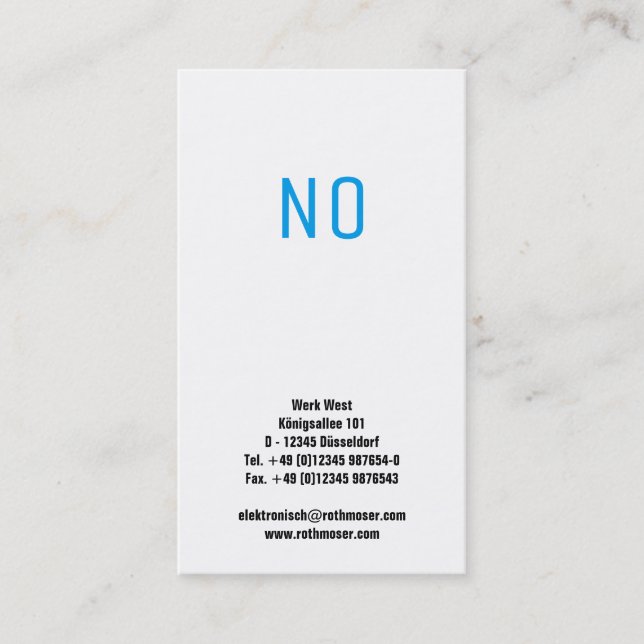 Tarjeta De Visita No! La tipografía juega (Anverso)