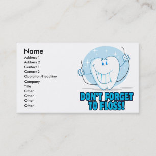 Tarjeta De Visita no olvide dejar flotar el diente personalizado flo