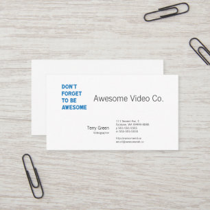 Tarjeta De Visita No olvide ser impresionante