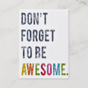 Tarjeta De Visita No olvide ser PERSONALIZAR impresionante de la