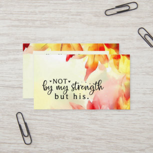 Tarjeta De Visita No por mi fuerza sino por su cita cristiana de la 