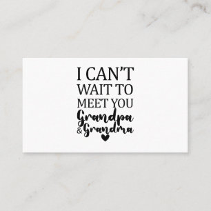 Tarjeta De Visita No puedo esperar a conocerte abuelo y abuela