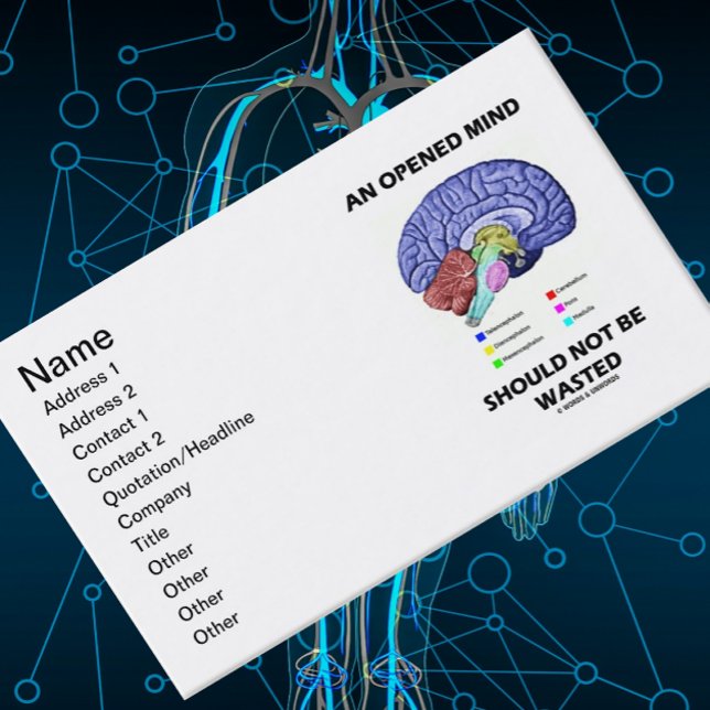 Tarjeta De Visita No Se Debe Desperdiciar Una Mente Abierta (Humor C (No need to be a teacher or neuropsychologist to enjoy these anatomical brainy business cards!)