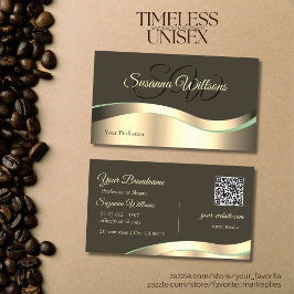 Tarjeta De Visita Noble color marrón marrón ondulante decoración dor