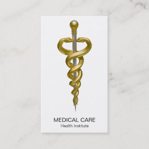 Tarjeta De Visita Noble elegancia médica elegancia dorada Asclepio