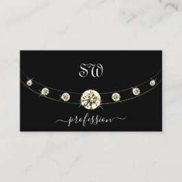 Tarjeta De Visita Noble negro y oro con Monograma Profesional