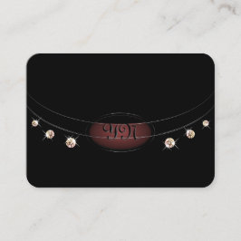 Tarjeta De Visita Noble negro y plata con Diamantes de imitación de 