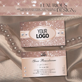 Tarjeta De Visita Noble Rosa Golden Purpurina Stars Diamonds añadir 