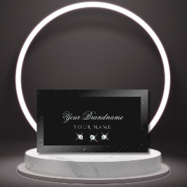 Tarjeta De Visita Noble Shimmery Black Sparkling Diamonds Elegante