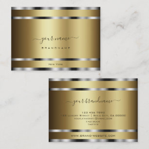 Tarjeta De Visita Noble Shinmersión Dark Golden y Silver Stripes