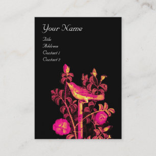 Tarjeta De Visita NOCHE CON ROSAS MONOGRAM, Perla Negra Rosa