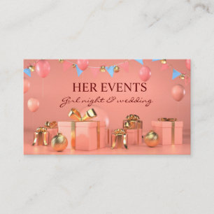 Tarjeta De Visita Noche de chicas y boda Fiesta Rosa Damas de honor