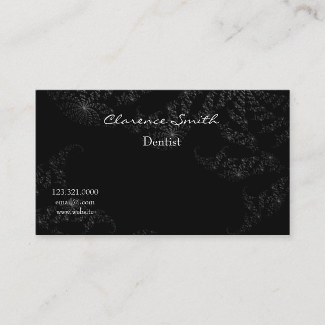 Tarjeta De Visita Noche Dentista Black Starry (Anverso)