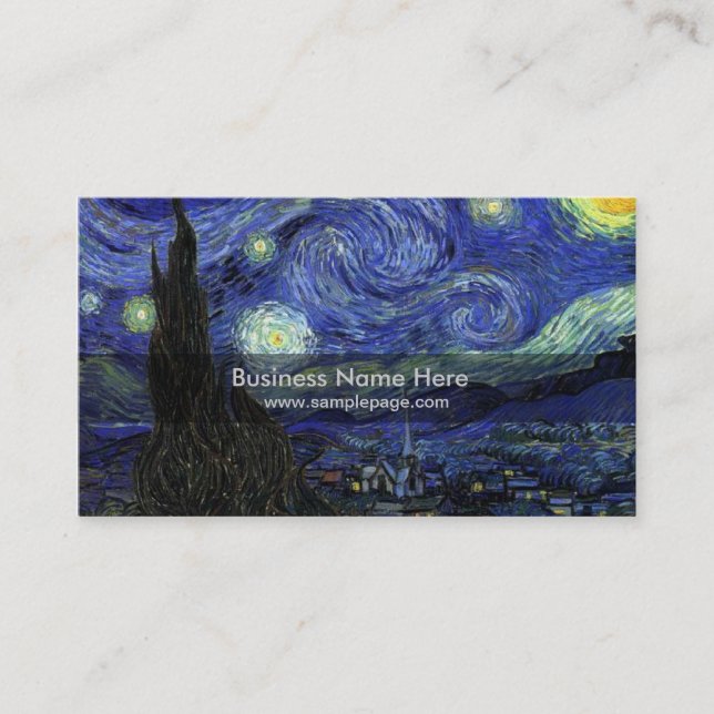 Tarjeta De Visita noche estrellada, 1889, Vincent van Gogh (Anverso)