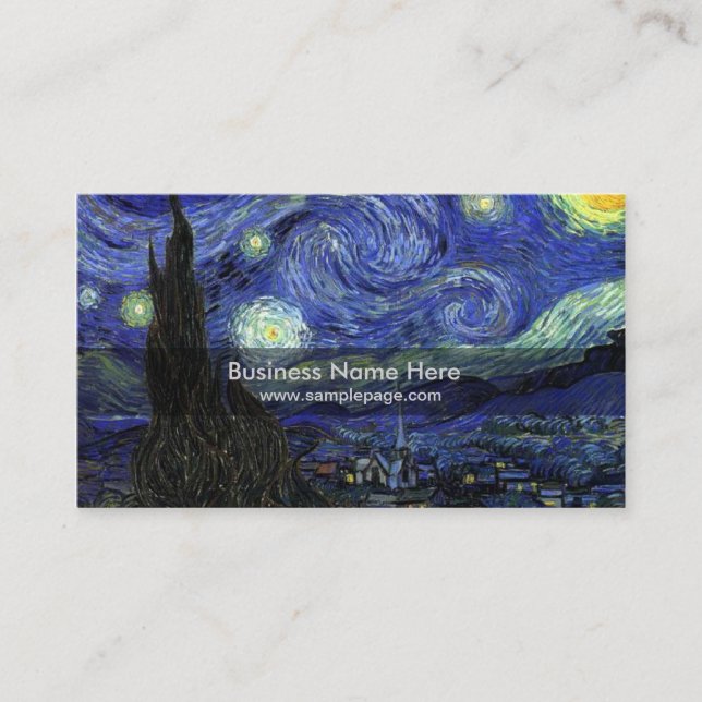 Tarjeta De Visita noche estrellada, 1889, Vincent van Gogh (Anverso)