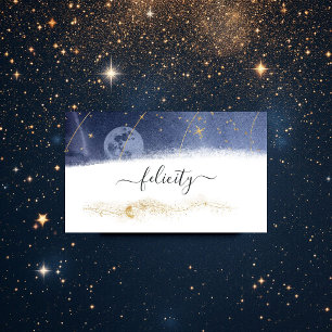 Tarjeta De Visita Noche Estrellada Celestial Elegante