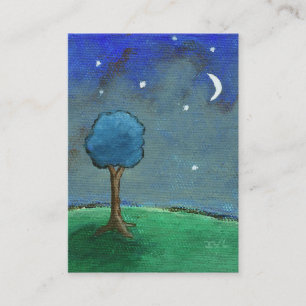 Tarjeta De Visita Noche estrellada, el árbol abstracto del paisaje
