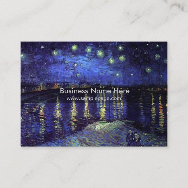 Tarjeta De Visita noche estrellada sobre el teléfono 1890, Van Gogh (Anverso)